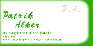 patrik alper business card